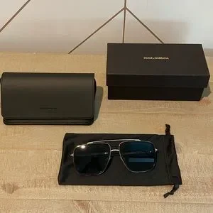 Dolce & Gabbana Gold Black Metal Square Sunglasses Brown Gradient Polarized Lens Dolce and Gabbana DG 2220 Sunglasses 02 81 – Ask Me Wear main image 4